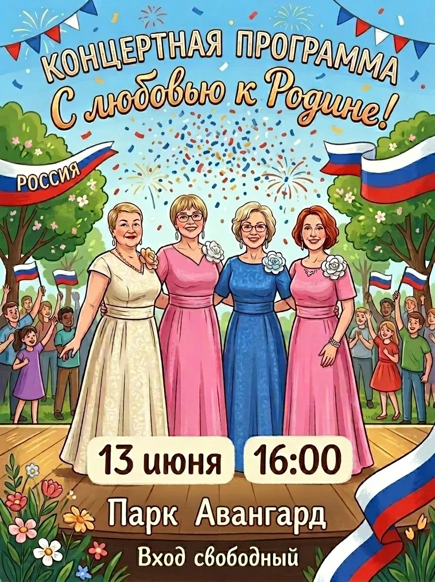 Дорогие друзья, через полчаса на центральной площади начнется концертная программа «С любовью к Роди