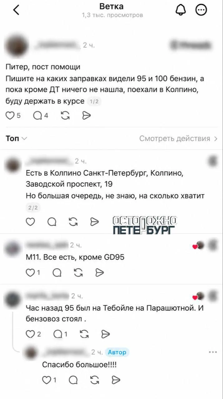 Жители Петербурга и Ленобласти стоят в очередях на АЗС.
