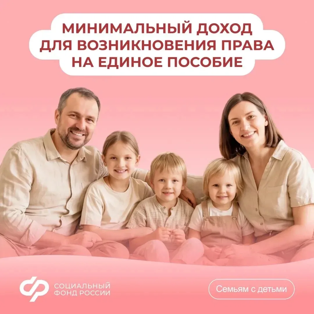 🔸Минимальный доход для возникновения права на единое пособие