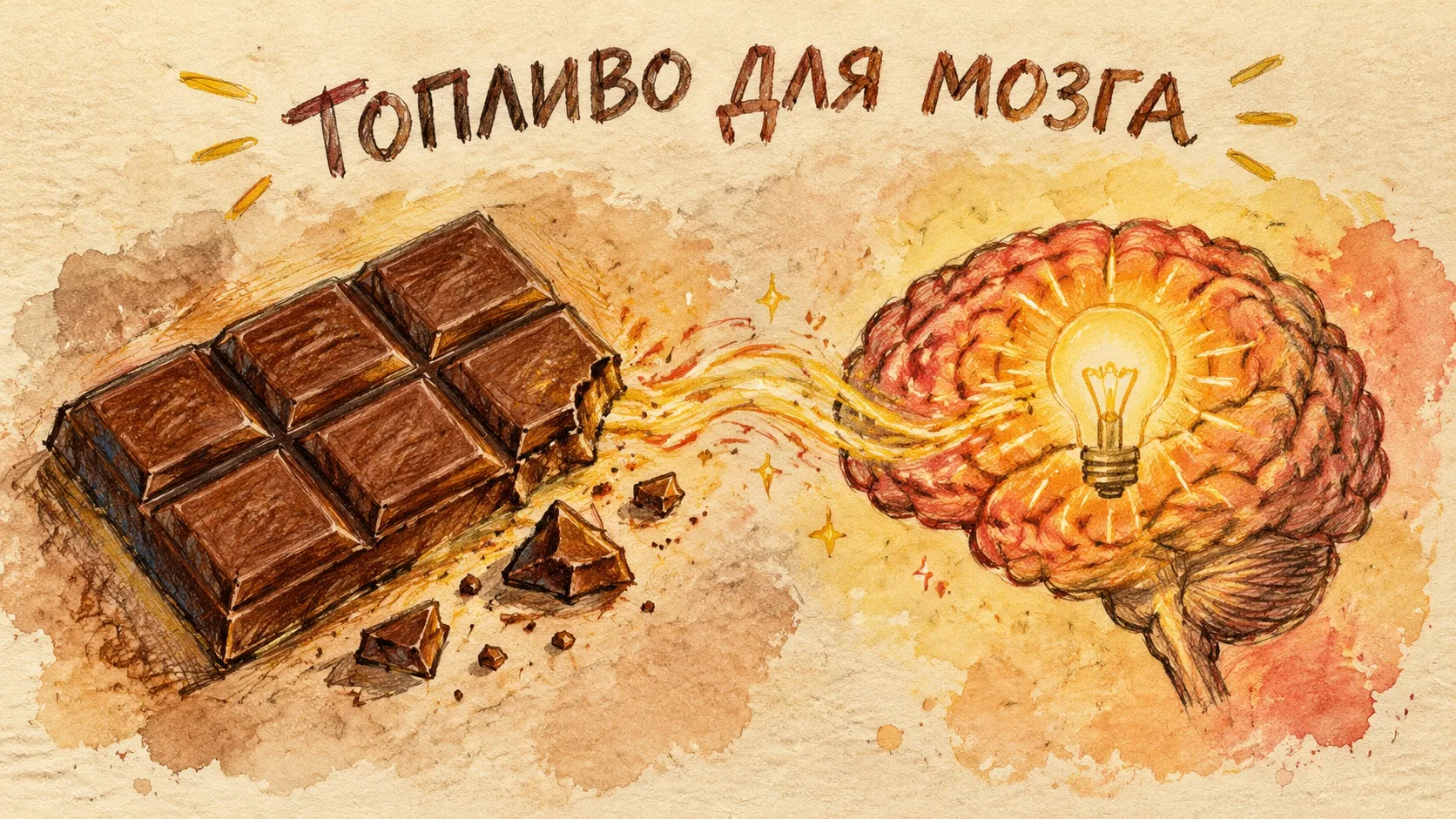 Тёмный шоколад улучшает работу мозга. В нём есть флавоноиды — они расширяют сосуды и ул...