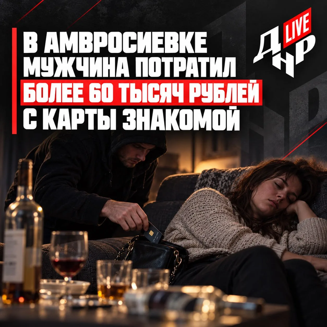 В Амвросиевке мужчина потратил более 60 тысяч рублей с карты знакомой