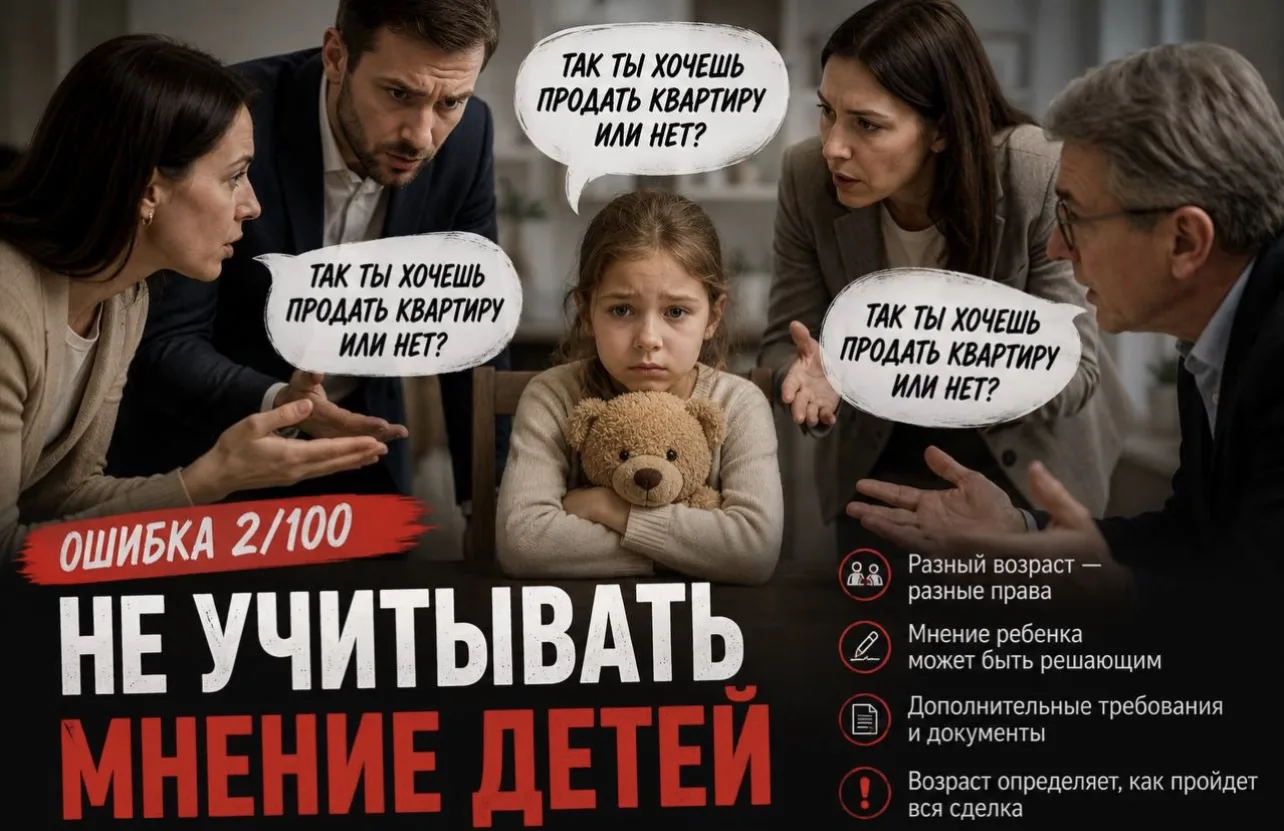 Ошибка 2 из 100. Не учитывать мнение детей.