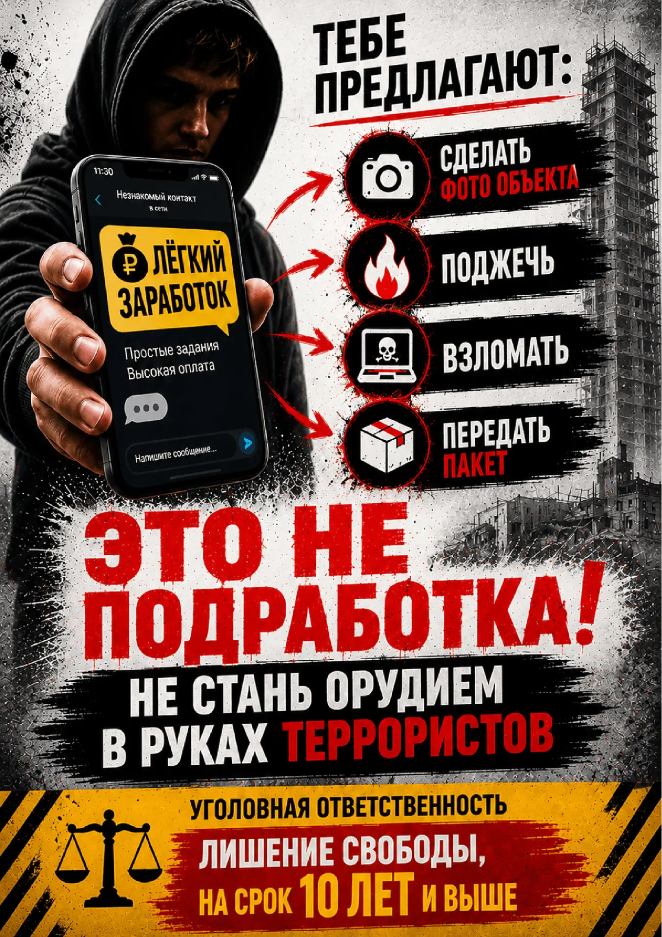 Будьте бдительны в Интернете и предупредите детей: за предложением лёгкого заработка в мессенджерах 