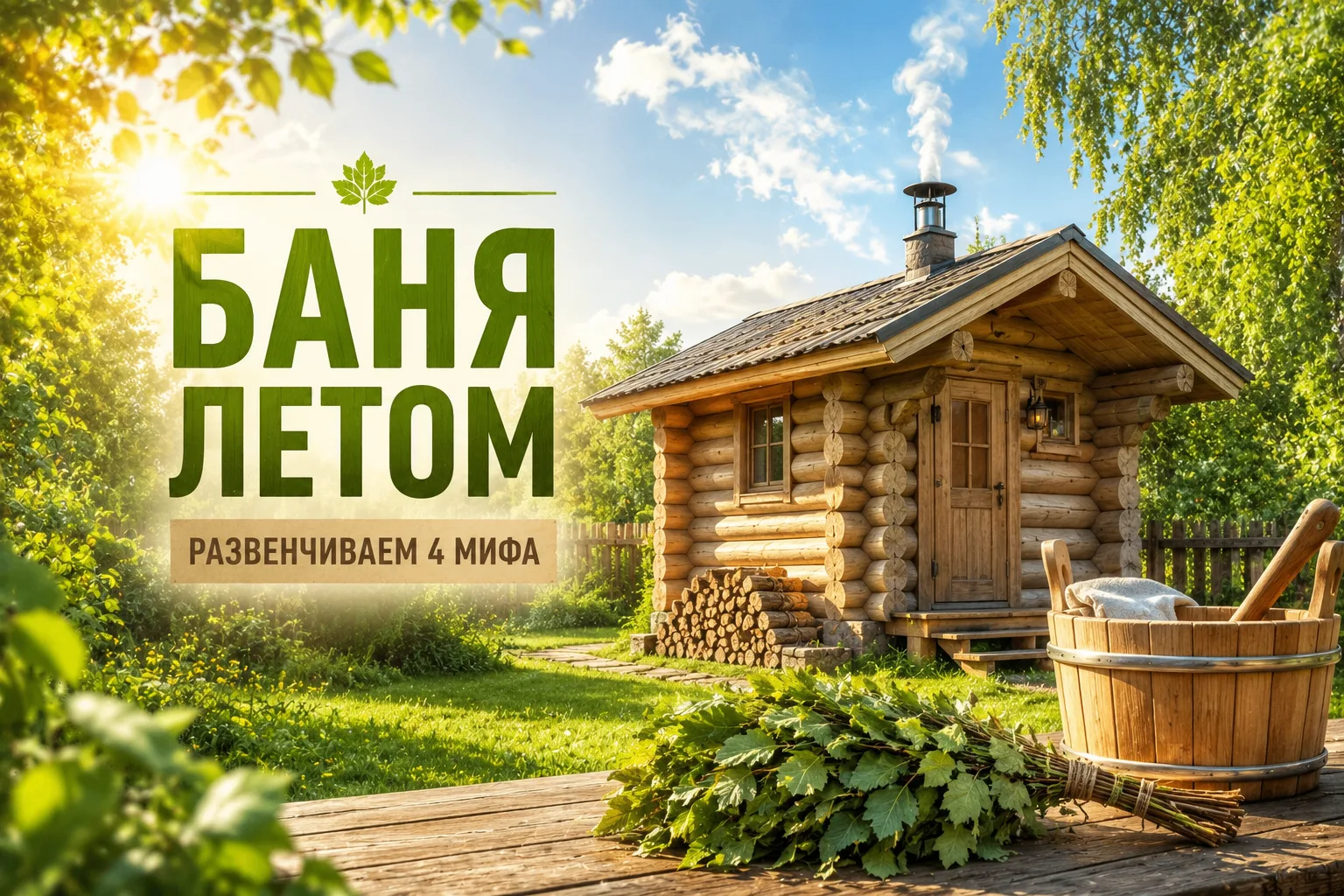 Баня летом: развенчиваем 4 главных мифа🌞☀️Вот и началось лето. Солнце, зелень, шашлыки...