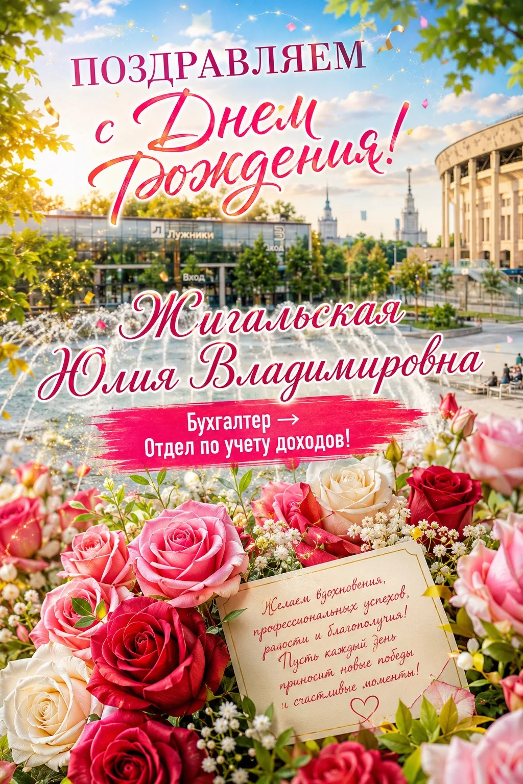 Доброе утро, коллеги! ☀️

Сегодня свой День рождения отмечает Жигальская Юлия Владимировна
бухгалтер