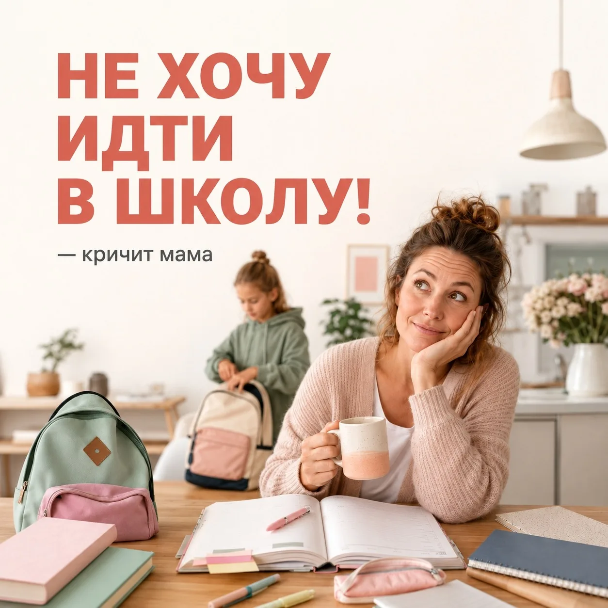 «НЕ ХОЧУ ИДТИ В ШКОЛУ!» — кричит мама. И это нормально😄