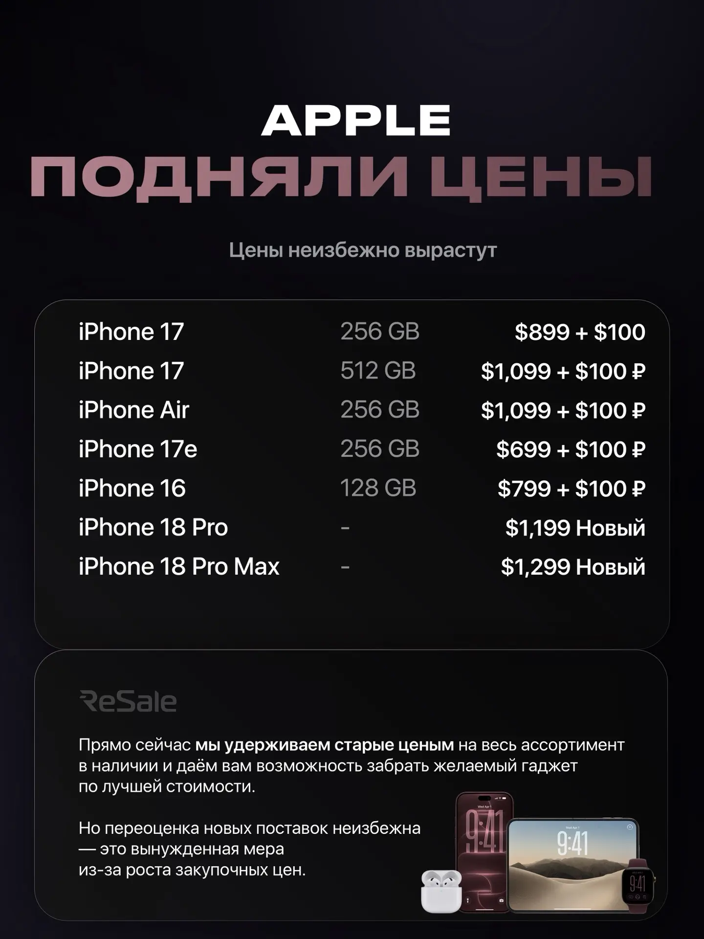 Apple подняли цены.