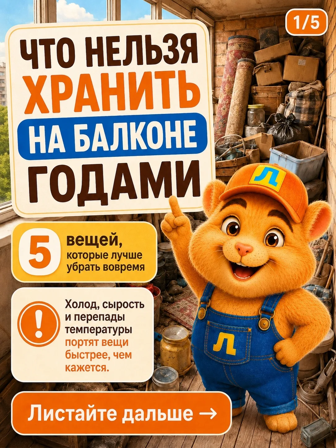 Знакомая ситуация: на балконе уже не балкон, а склад "на всякий случай"? 😅