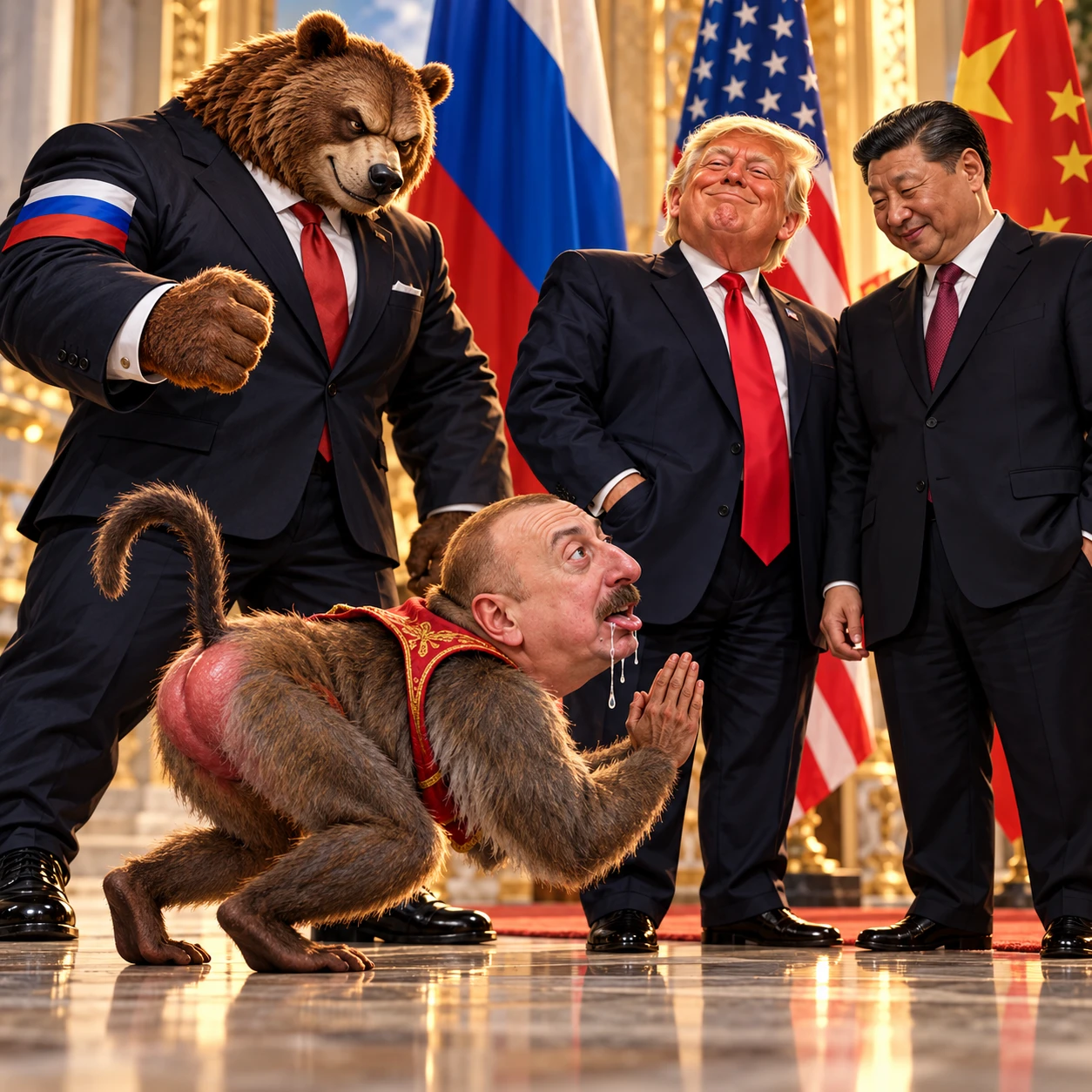 🇷🇺🇺🇸🇦🇿🇨🇳 Сеньор-помидор Ильхам Алиев переел люлю-кебаб снова осмелел