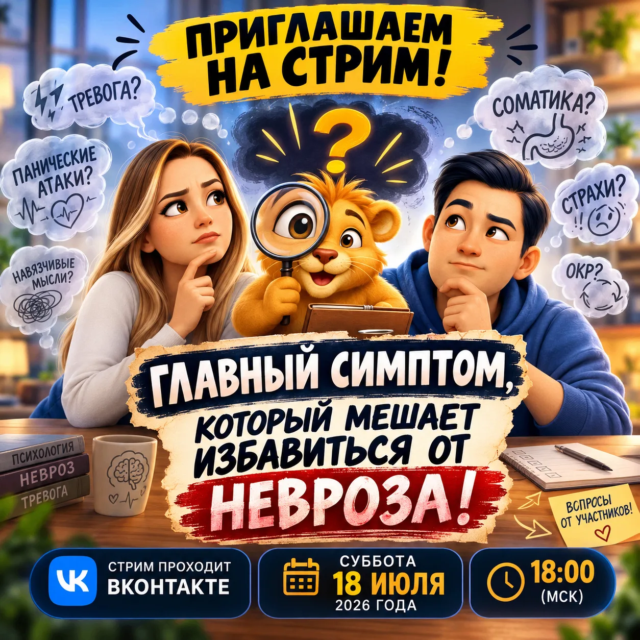 🌿 ПРИГЛАШАЕМ ВАС НА СТРИМ, КОТОРЫЙ ПРОЙДЁТ В СУББОТУ!
📌 «ГЛАВНЫЙ СИМПТОМ, КОТОРЫЙ МЕШАЕТ ИЗБАВИТЬС