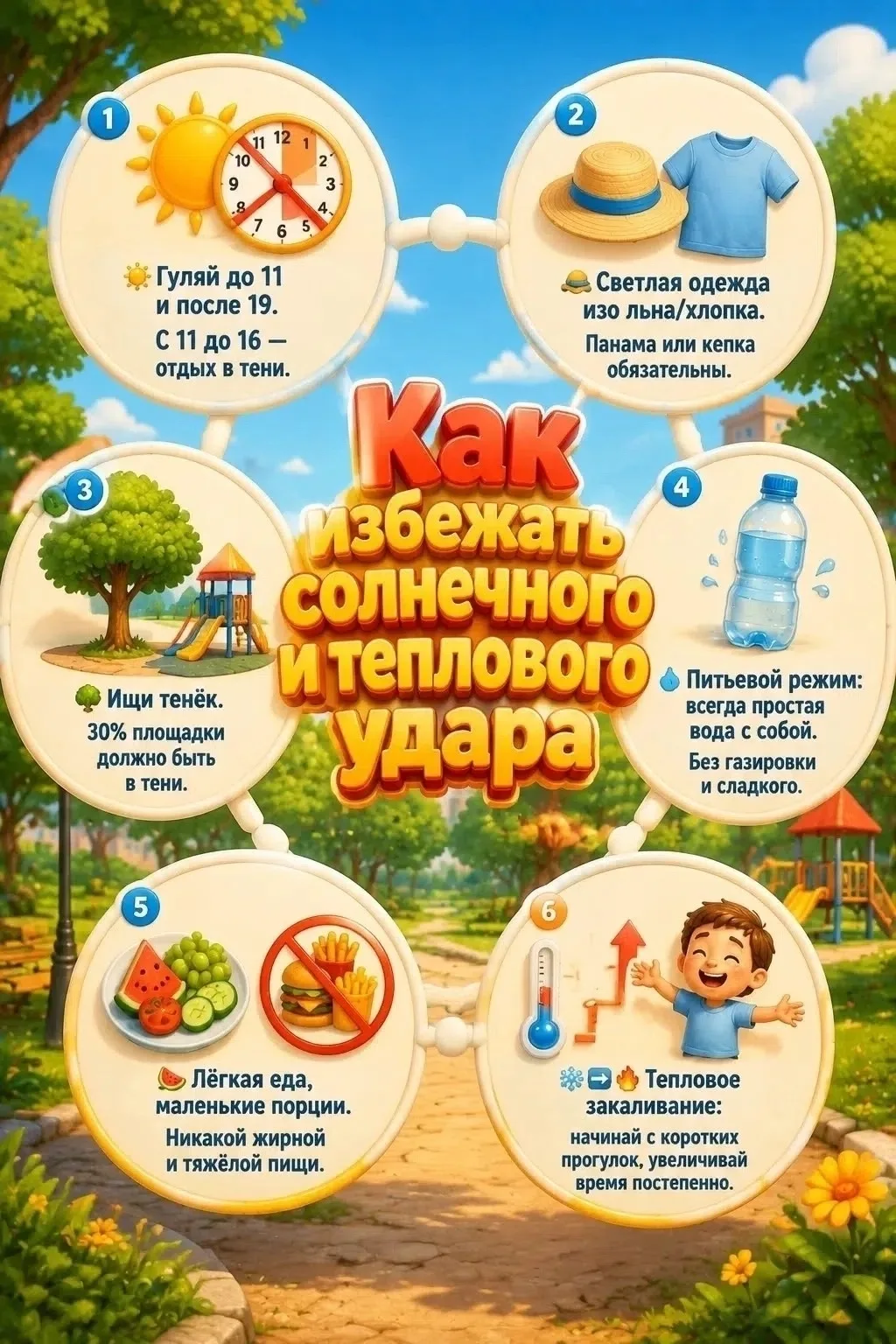 Акция «Безопасность детства»
🌞Как пережить жару и что делать, если стало плохо?🤸‍♀️
🤸‍♂️Лето — эт