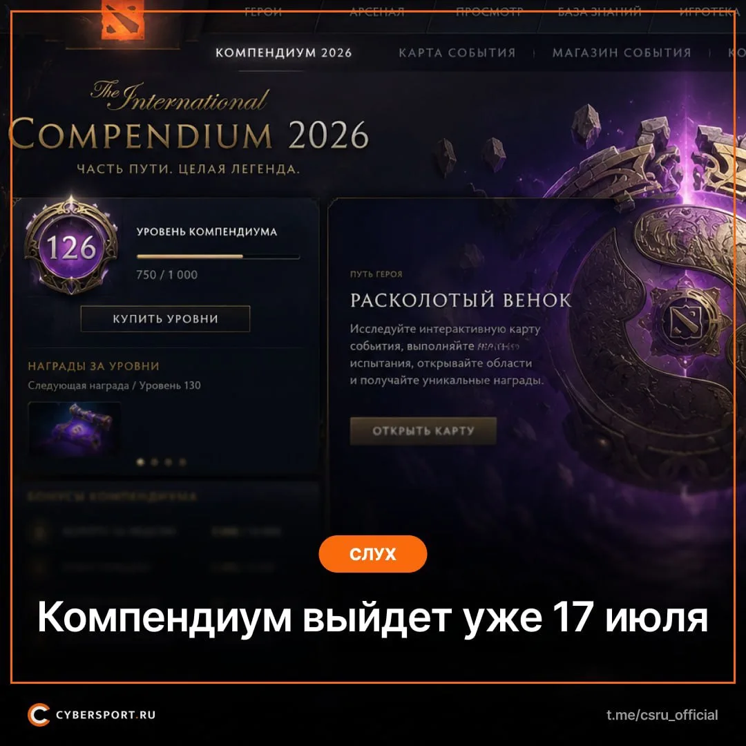 Компендиум в Dota 2 может выйти 17 июля — считают пользователи Reddit

Поводом стала находка датамай