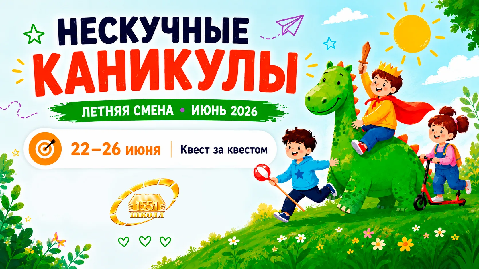 ☀️ Твои нескучные каникулы ждут тебя!

👋Напоминаем, что продолжается регистрация на заключительную 