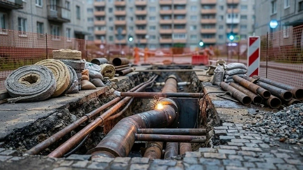 В связи с проведением аварийных работ на тепловых сетях специалистами АО «ТЭК СПб» по адресу: г. Кол
