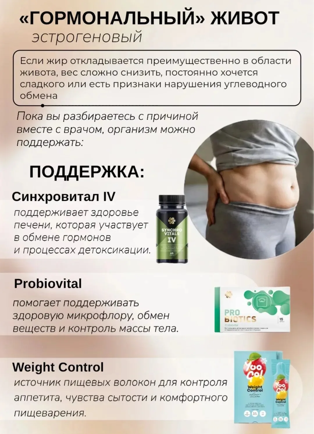 🔵 «Гормональный» живот (эстрогеновый)