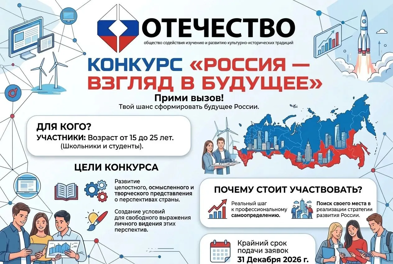 Приглашаем принять участие во Всероссийском конкурсе «Россия: взгляд в будущее»💫