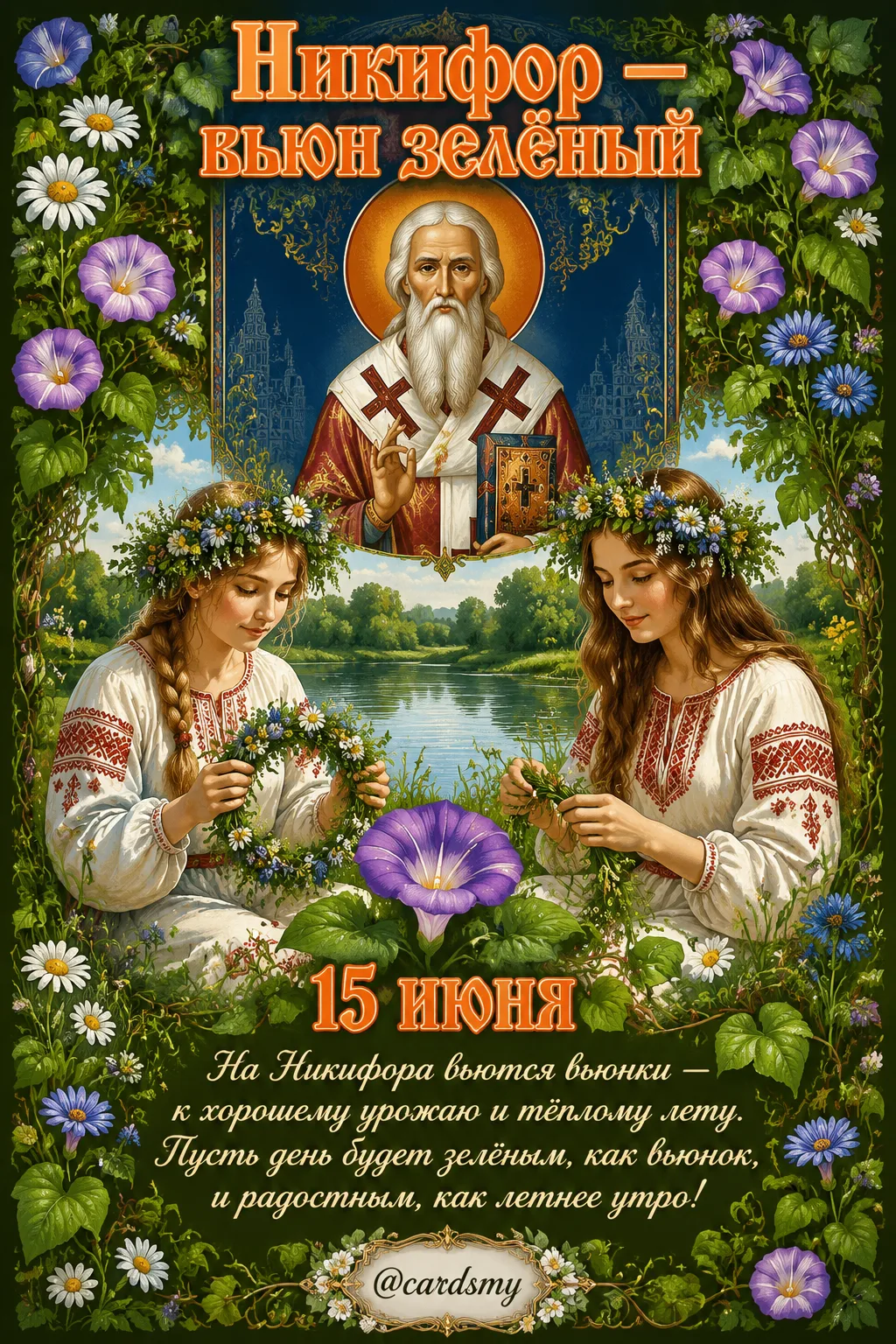 🍃15 июня🍃

На Никифора вьются вьюнки — к хорошему урожаю и тёплому лету. 

Пусть день будет зелёны