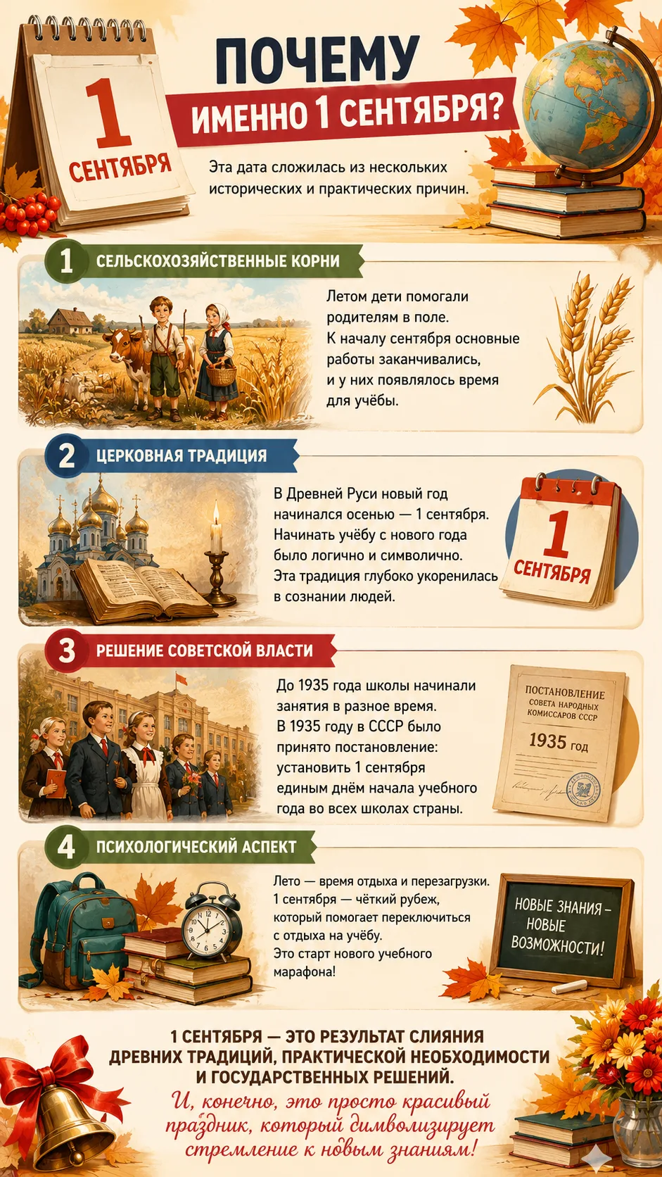 Почему учебный год начинается 1 сентября?