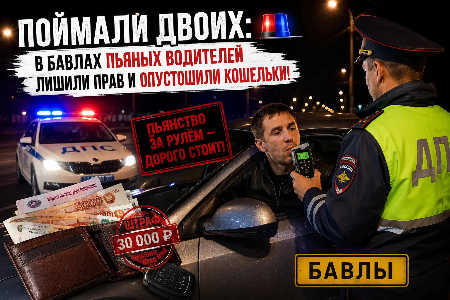 Поймали двоих: в Бавлах пьяных водителей лишили прав и опустошили кошельки! 🚓

В Бавлинском районе 