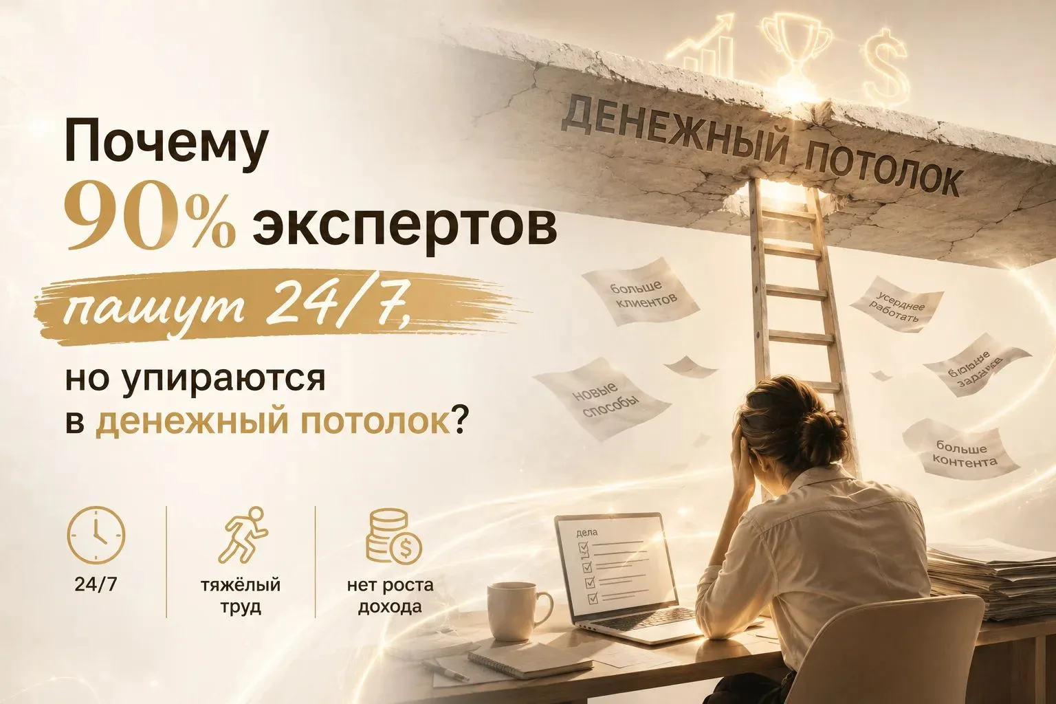 Почему 90% экспертов пашут 24/7, но упираются в денежный потолок?