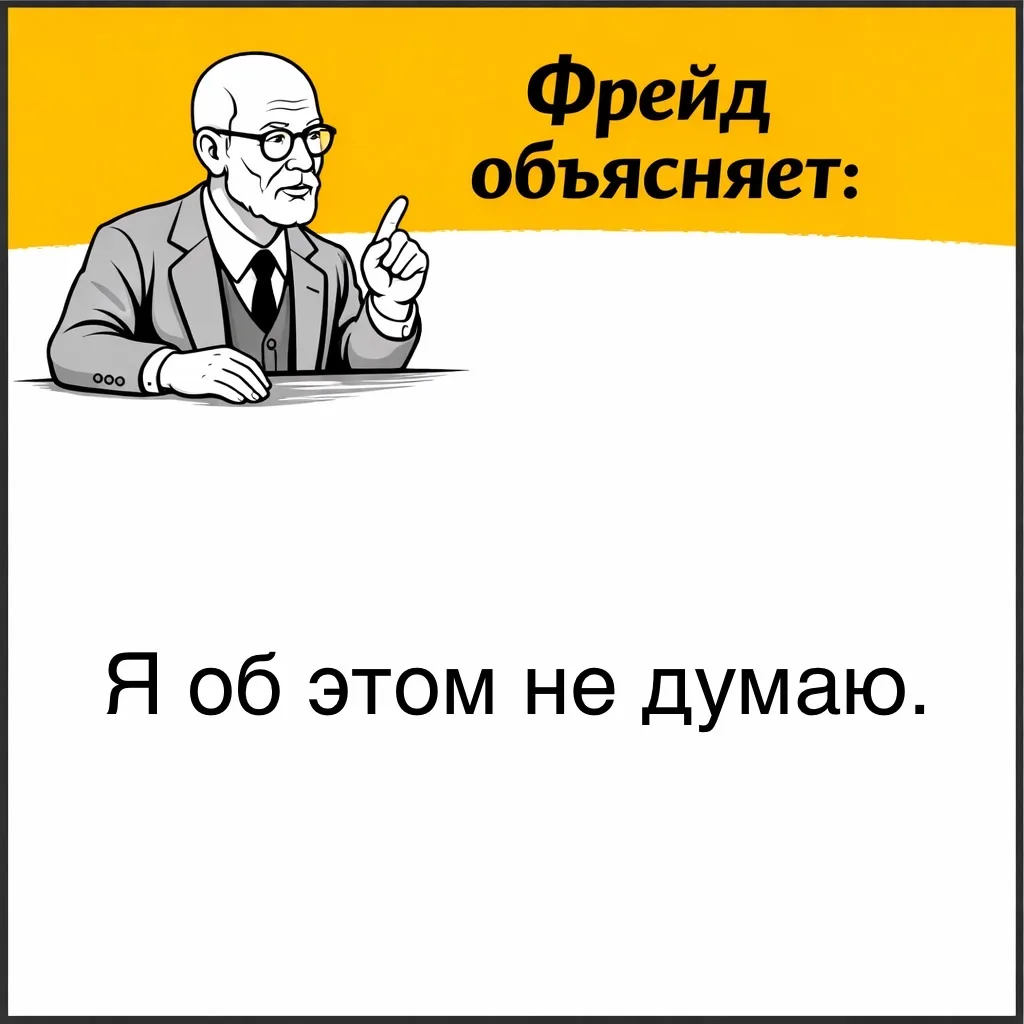 Фрейд обращал внимание на парадокс таких фраз.   Само отрицание уже указывает на присутствие мысли. 