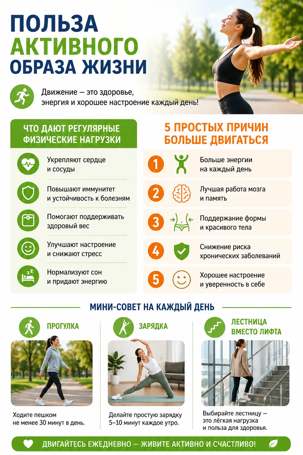 🔋 ПОЛЬЗА АКТИВНОГО ОБРАЗА ЖИЗНИ: почему важно двигаться каждый день?