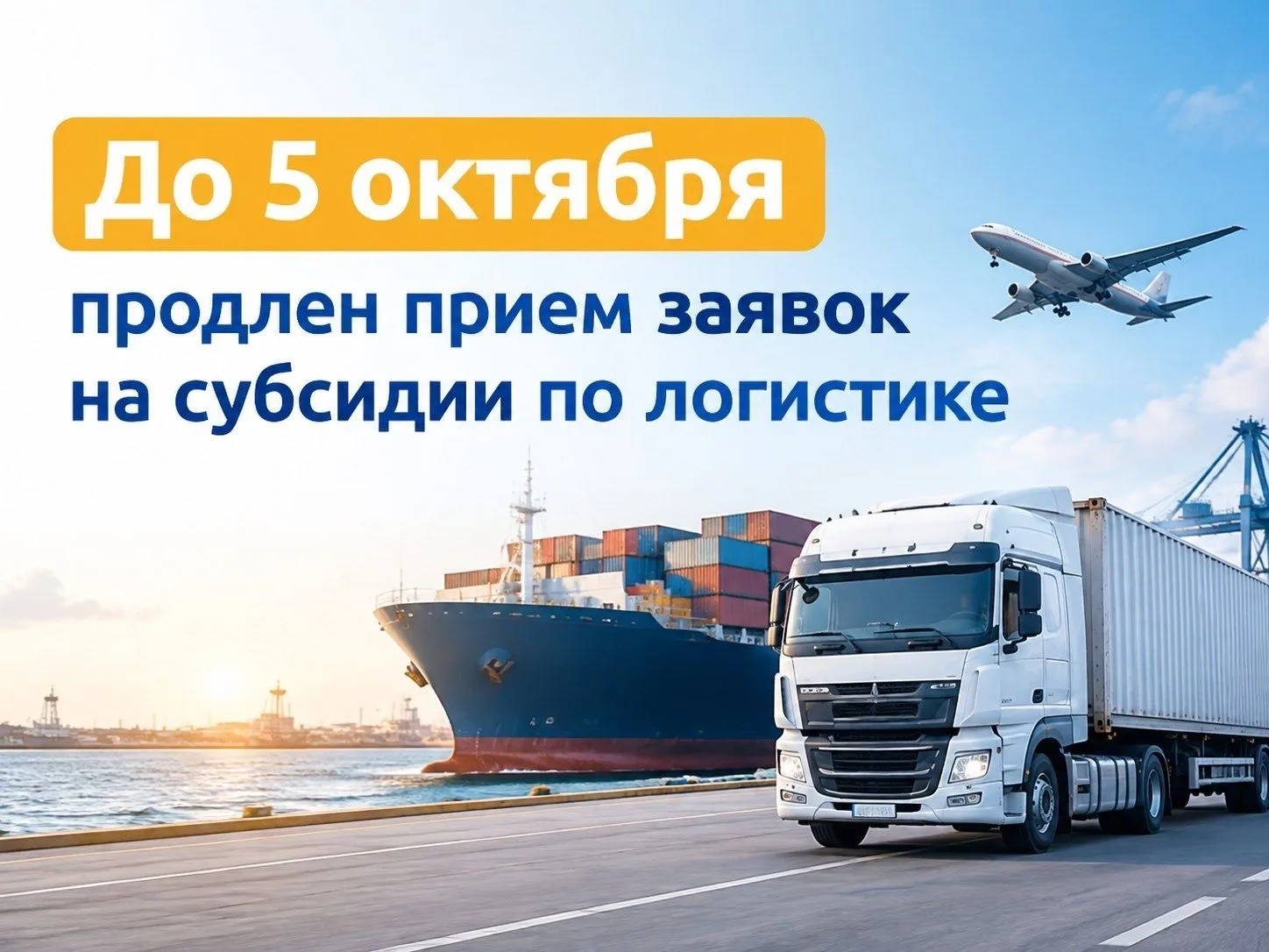 По 5 октября прием заявок на субсидии по логистике