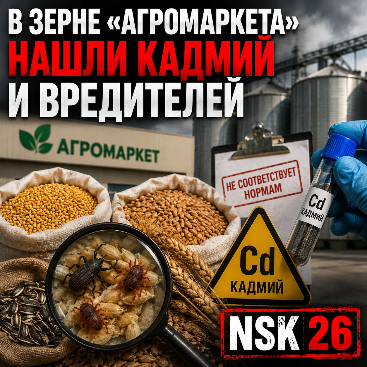 🌾 В зерне «Агромаркета» нашли кадмий и вредителей