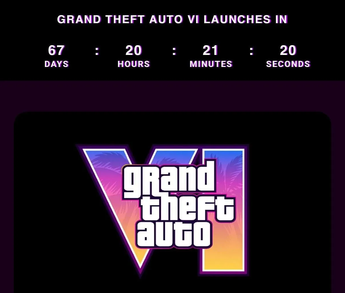 ⚡️Внимание: до релиза GTA VI осталось ровно… 67 дней.