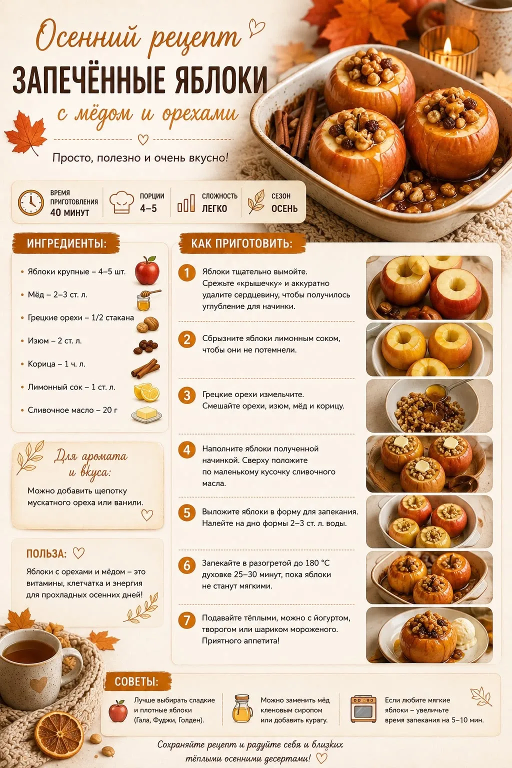 Запеченные яблоки 🍎
