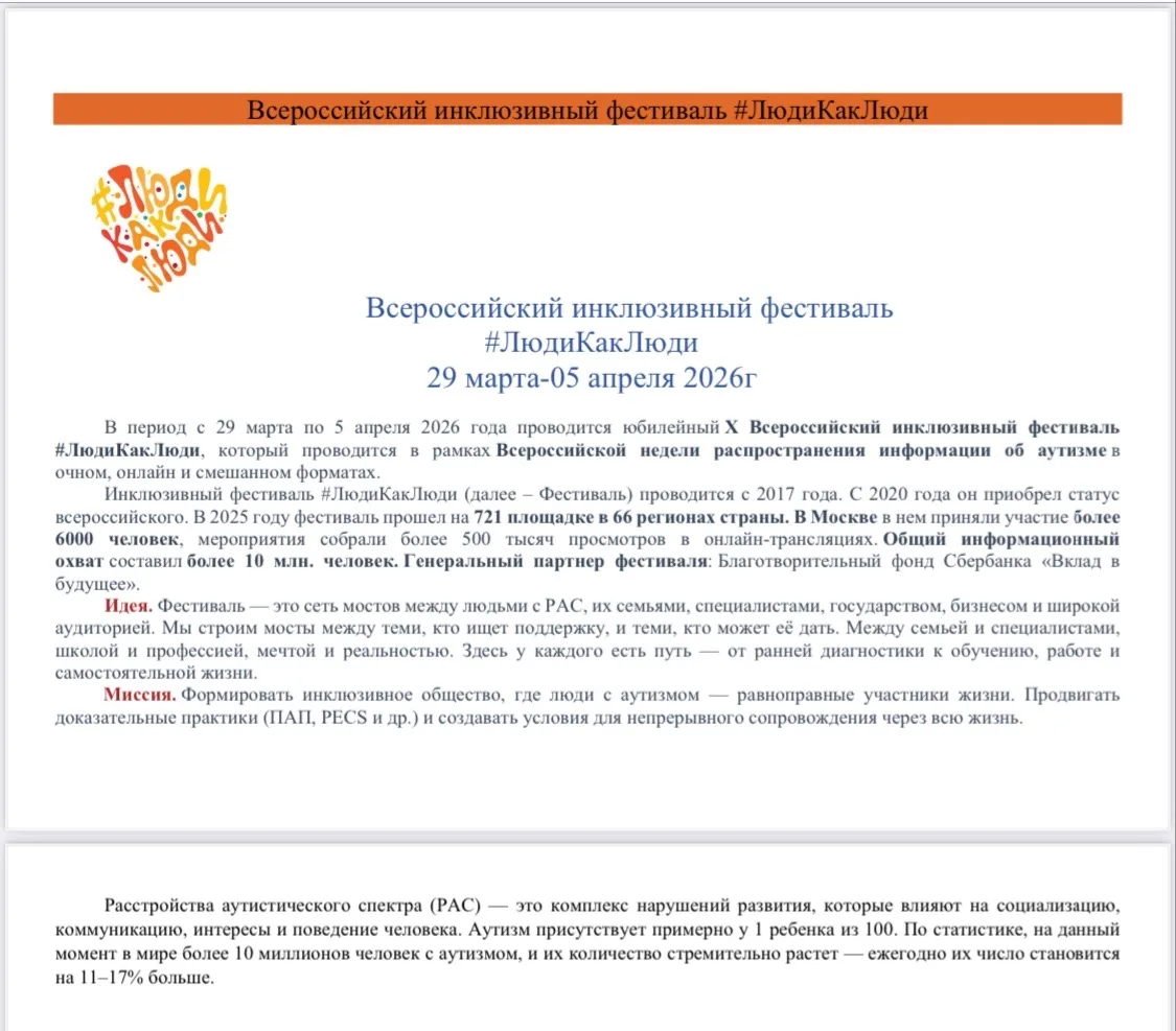 Всероссийский инклюзивный фестиваль