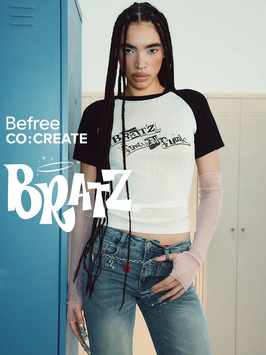 ⚡️ Футболка Co Create Bratz облегающая с принтом, Befree
