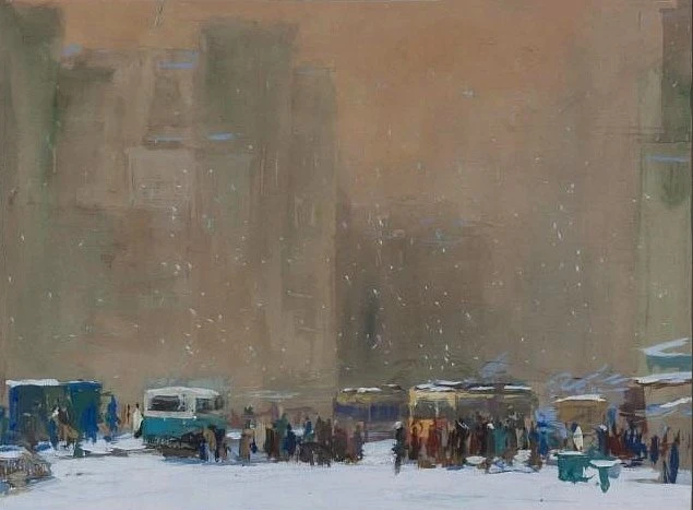 "Улица Советская. Снег идет. Метель", 1970
