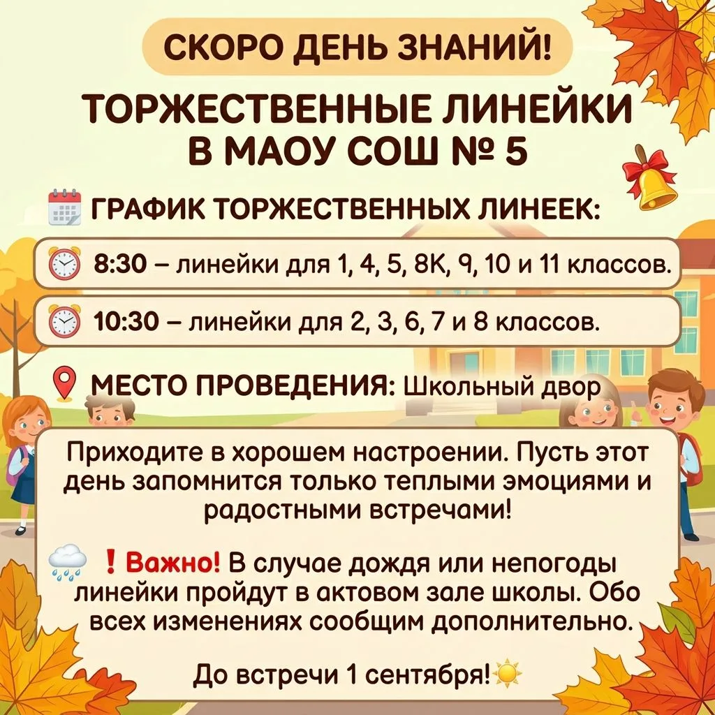 🔔 Скоро в школу! Готовимся к самому светлому празднику сентября