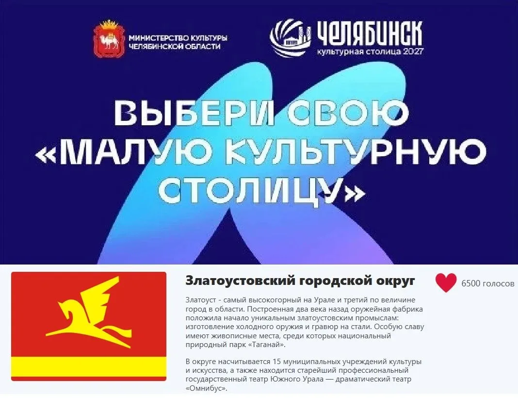 Добрый день!

Приглашаем всех принять в голосовании за малую культурную столицу нашей родины, которо