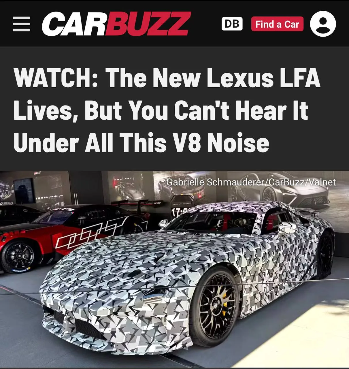 Новый Lexus LFA впервые показали публике — прототип легендарного суперкара вывезли на Ф...