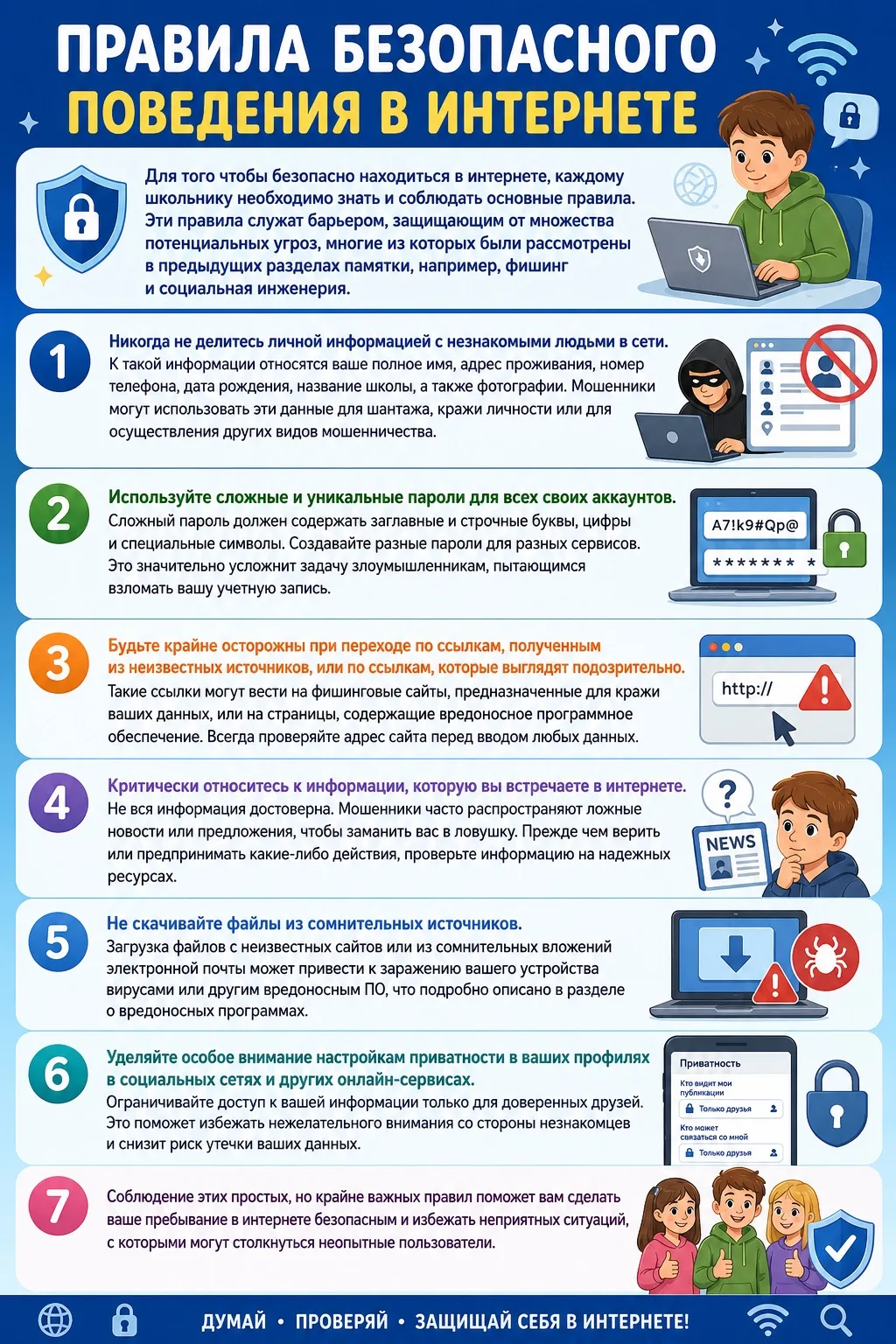 🛜Онлайн‑мир полон возможностей, но важно помнить о безопасности! Мы создали наглядную ...