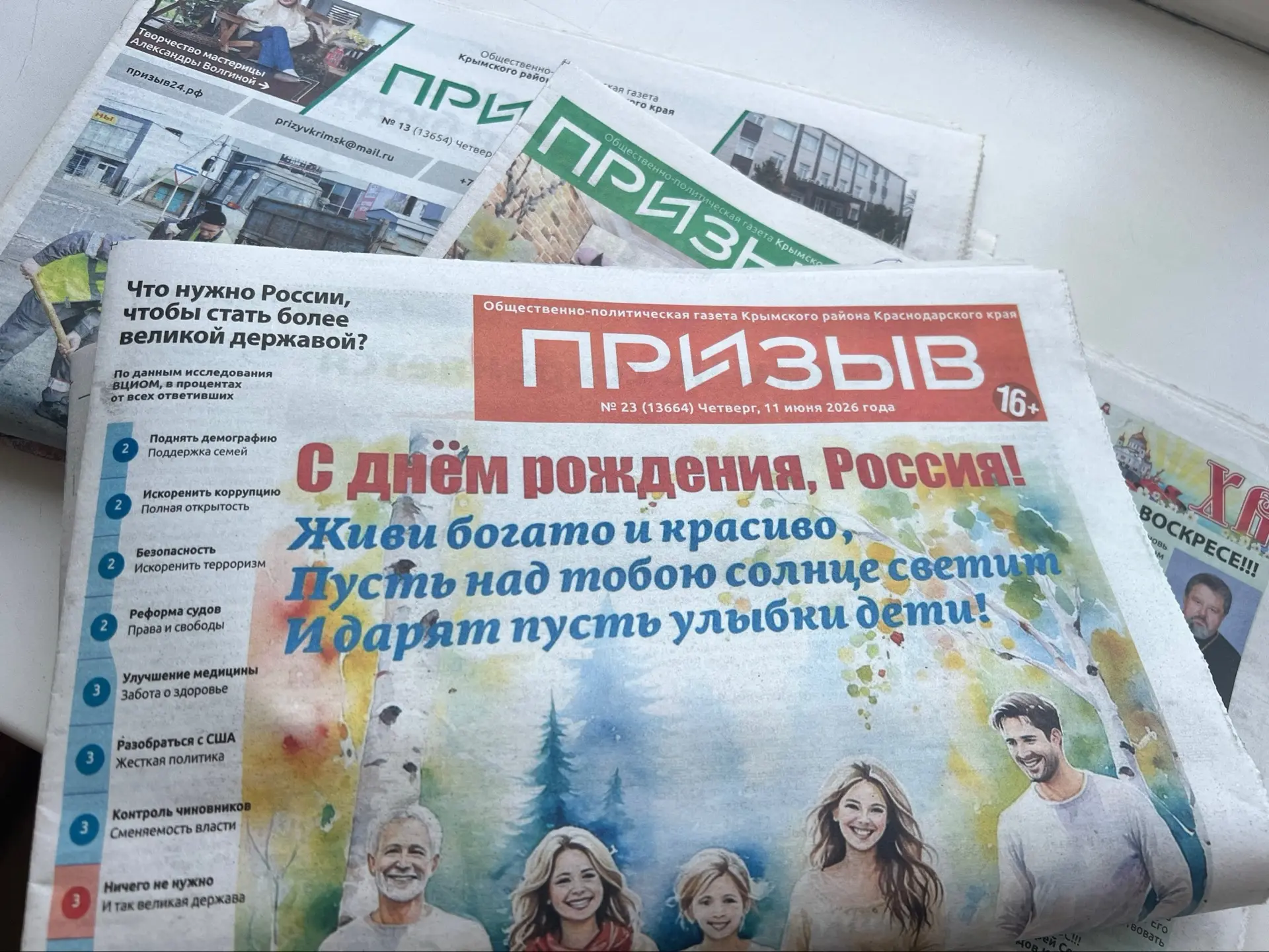 Уважаемые сотрудники редакции газеты «Призыв»!