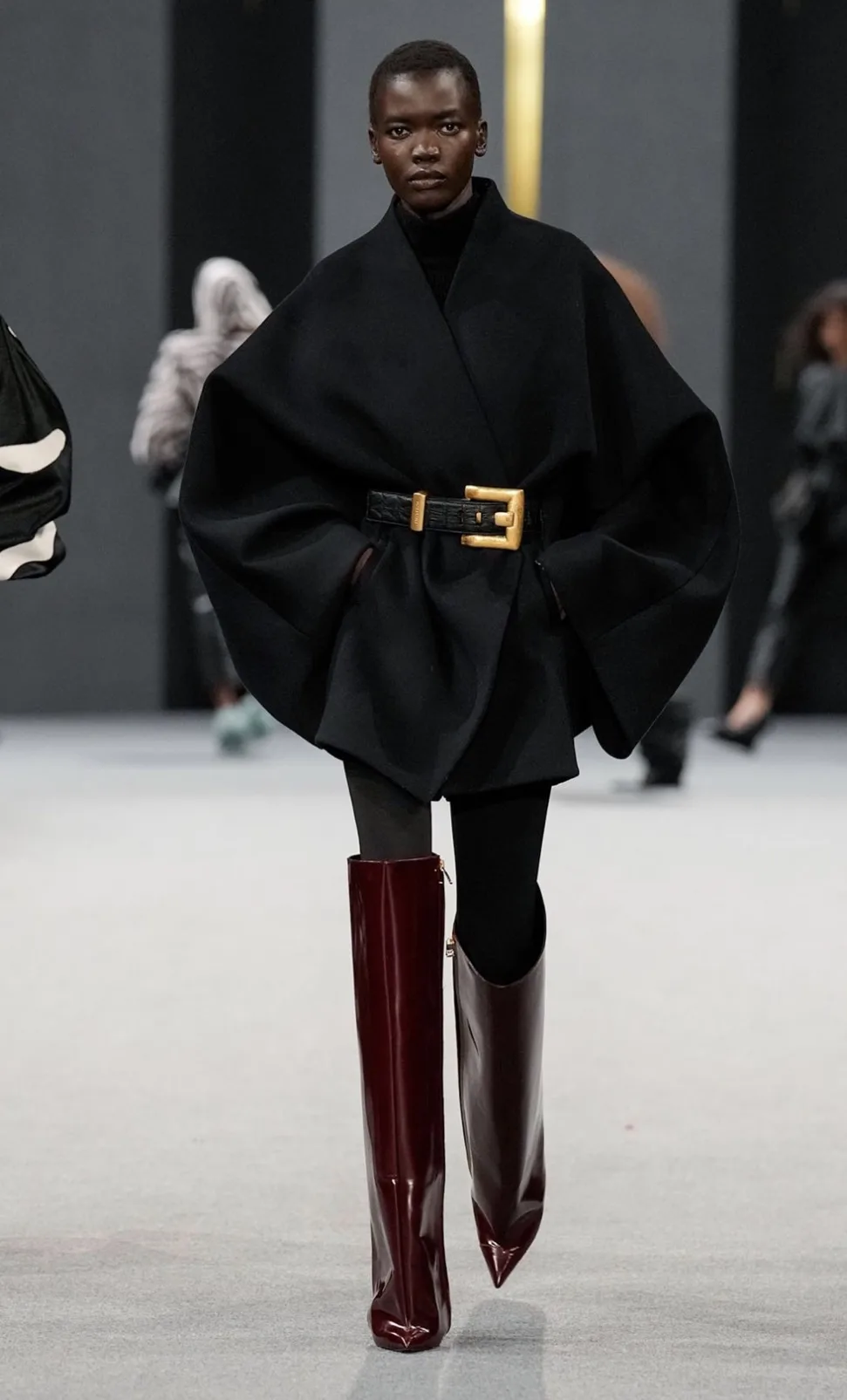 Пальтовая шерсть Piacenza для S.Ferragamo в черном цвете, плотная, двойная, прекрасно д...