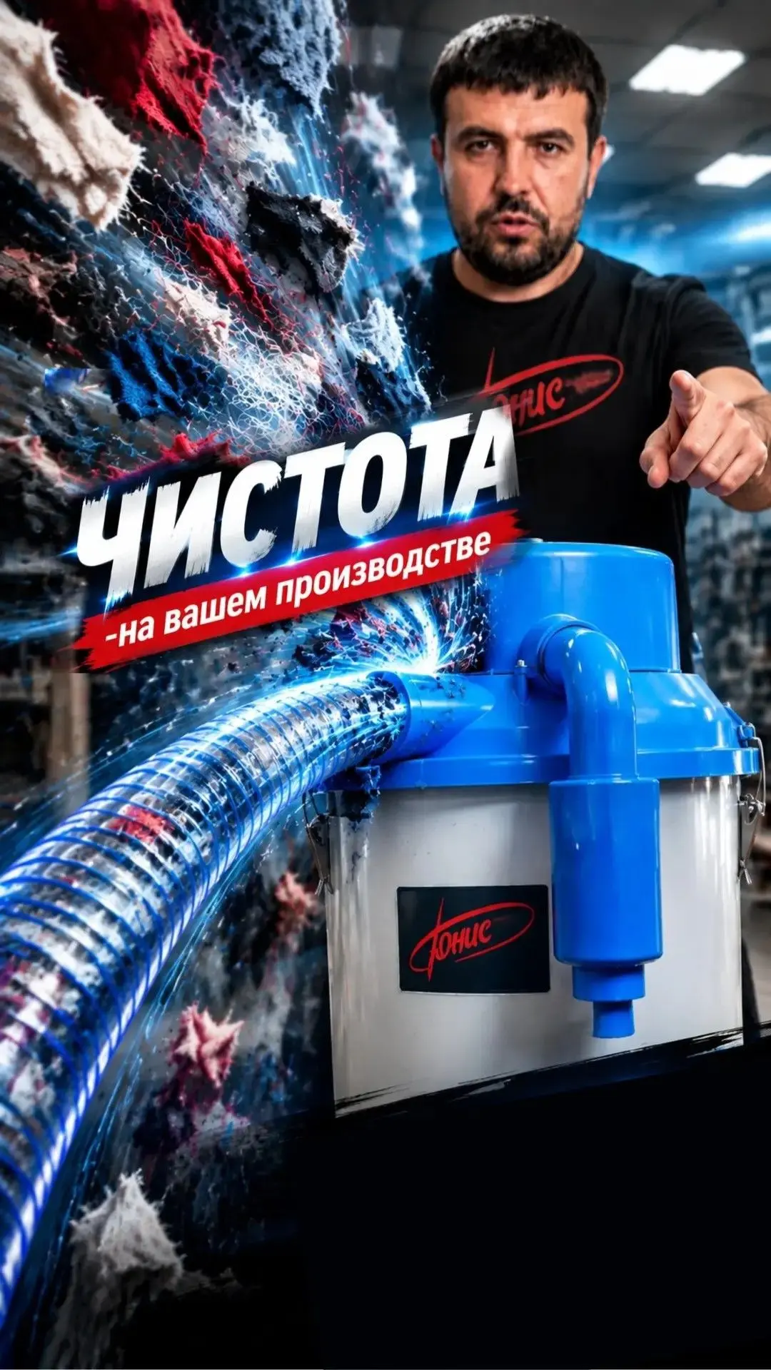 💨 Забудьте о пыли и обрезках на швейном производстве!