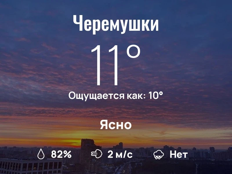 Что с погодой в Черёмушках?