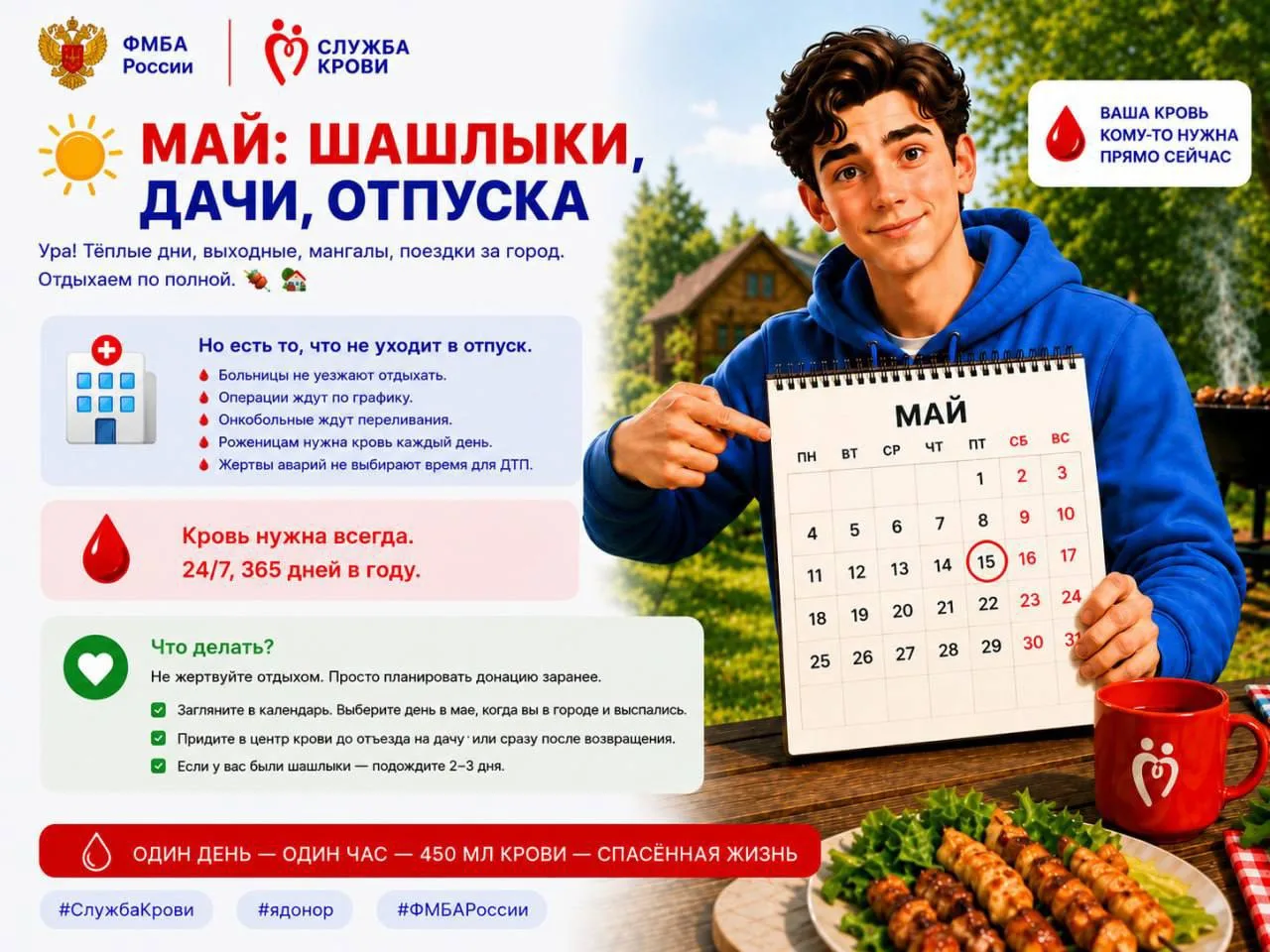 🌞 Май: шашлыки, дачи, отпуска