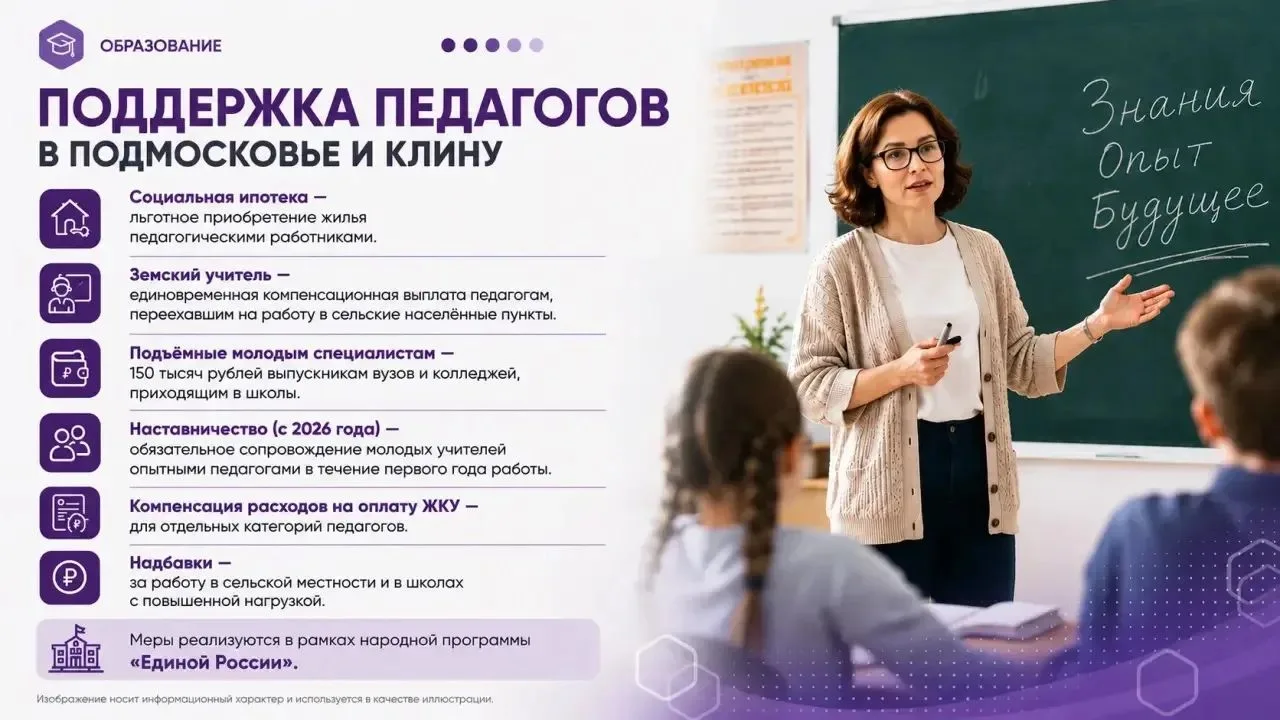 Народная программа: поддержка педагогов в Подмосковье и Клину.