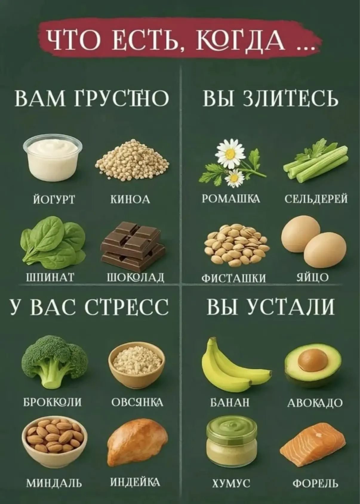🏥 Как питаться, чтобы победить стресс и поднять настроение