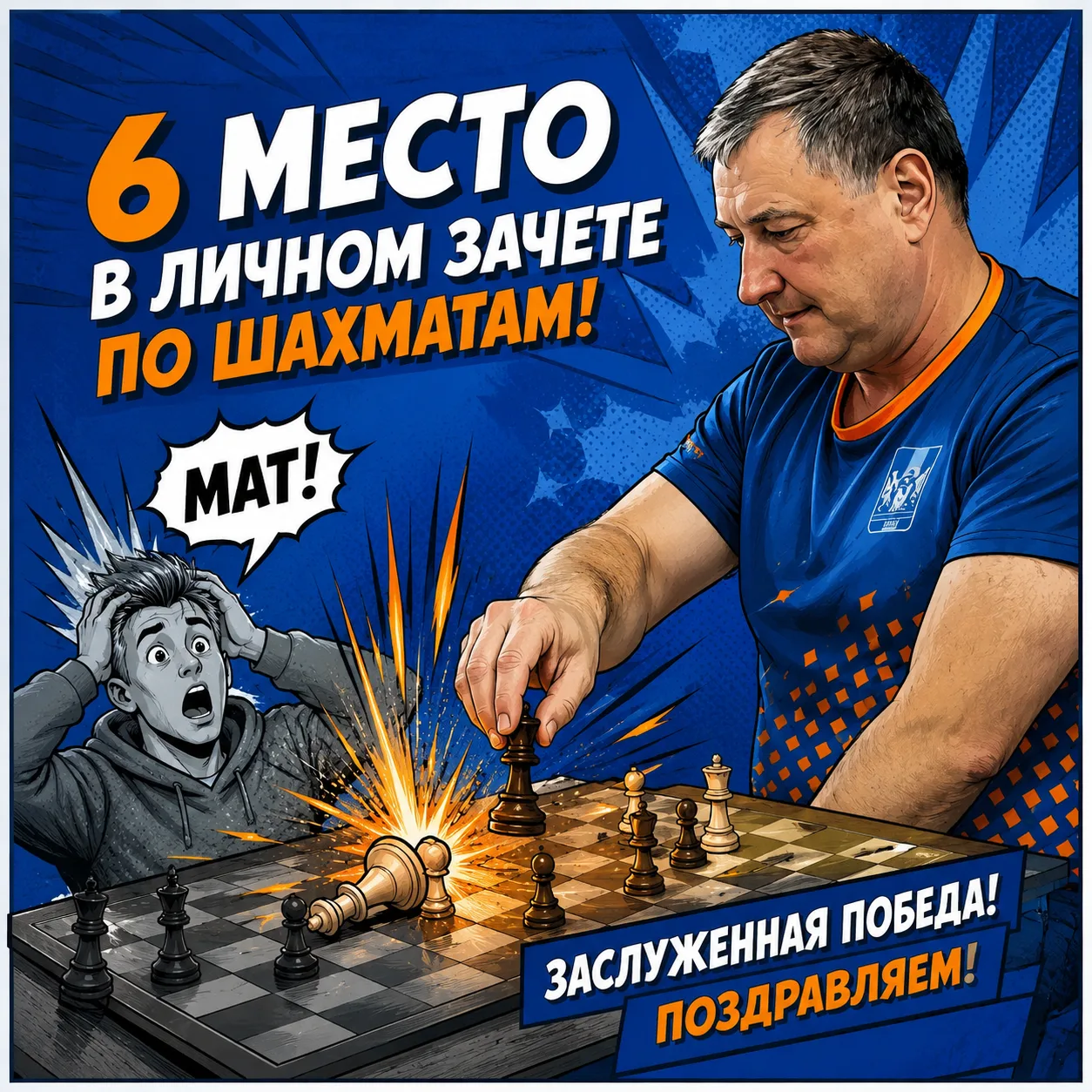 ♟ Когда говорят, что шахматы - это скучно, покажите им эту картинку.

На шахматной доске эмоций поро