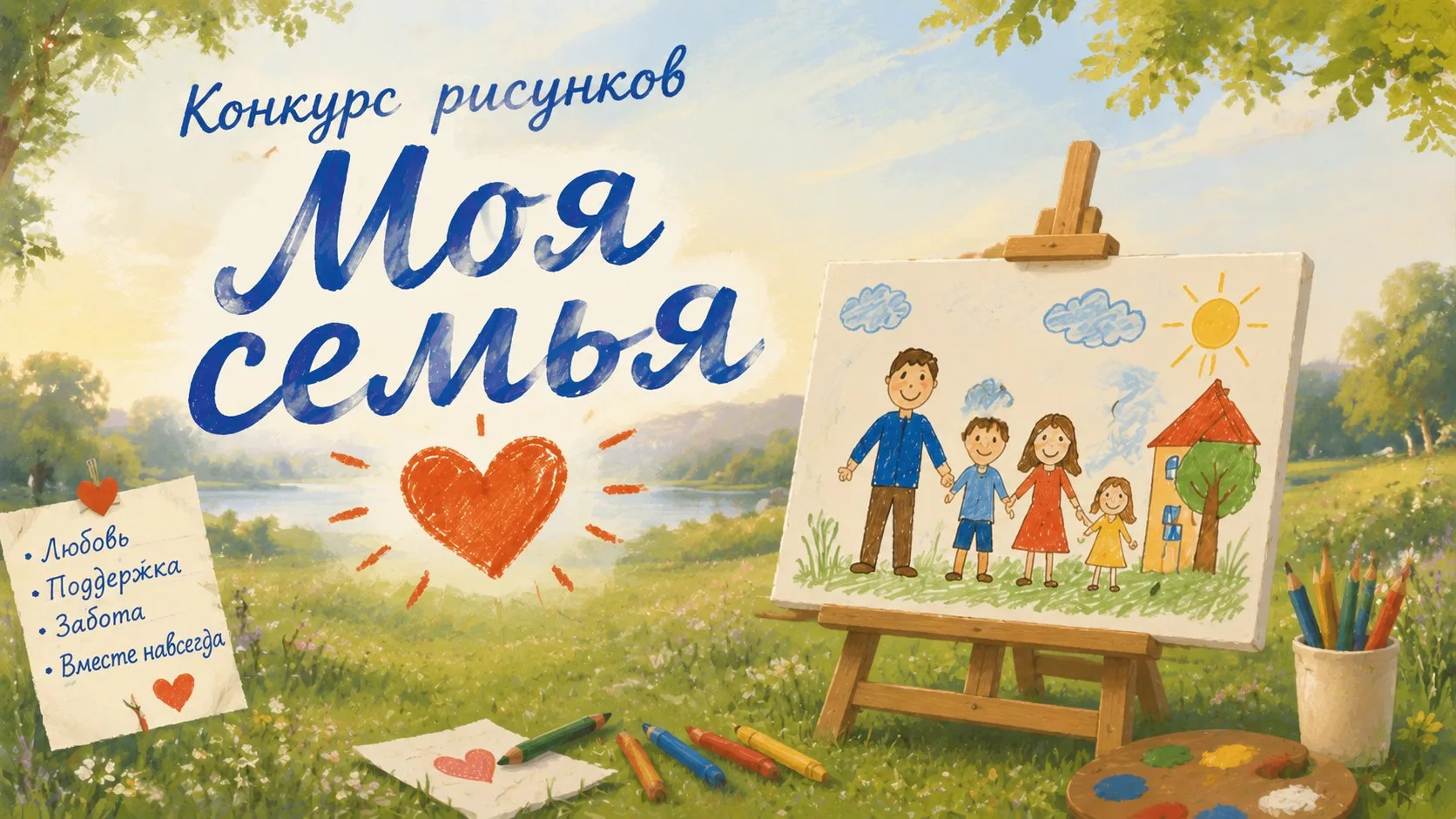 🎨 Конкурс рисунков «Моя семья» 

Дорогие ребята и уважаемые родители! В преддверии Дня семьи, любви