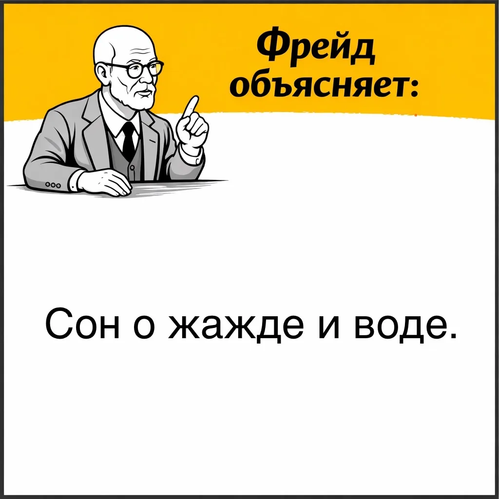 Фрейд описывал свой сон о сильной жажде: после солёной еды ему снится, что он пьёт воду - много и жа