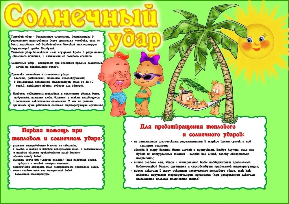 Солнечный удар — это разновидность теплового удара, который возникает при прямом воздействии солнечн