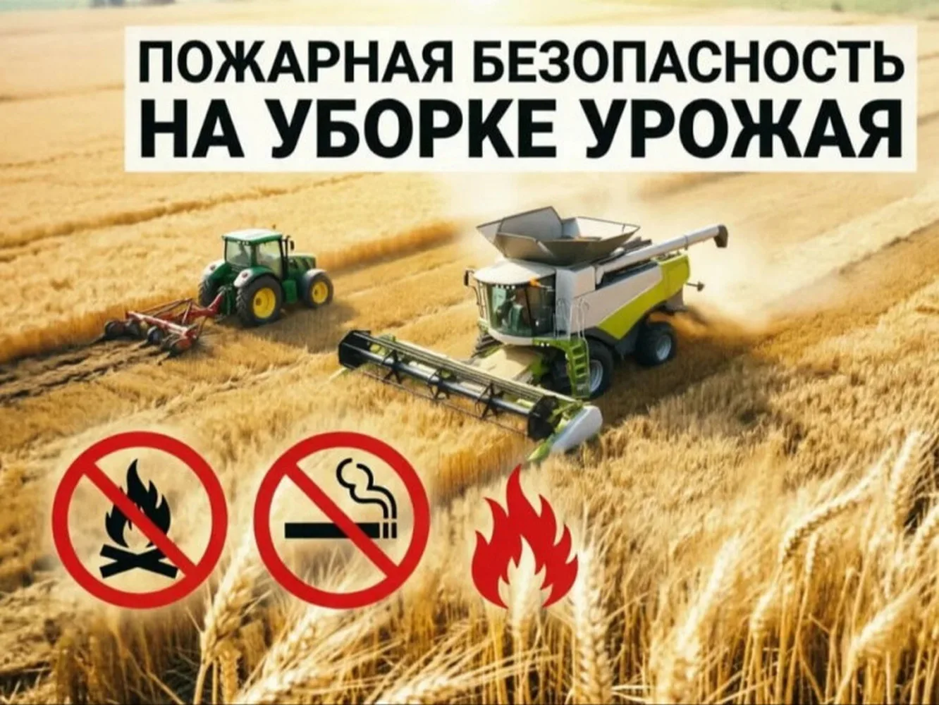 ‼️Требования к пожарной безопасности в период заготовки кормов и уборки урожая.