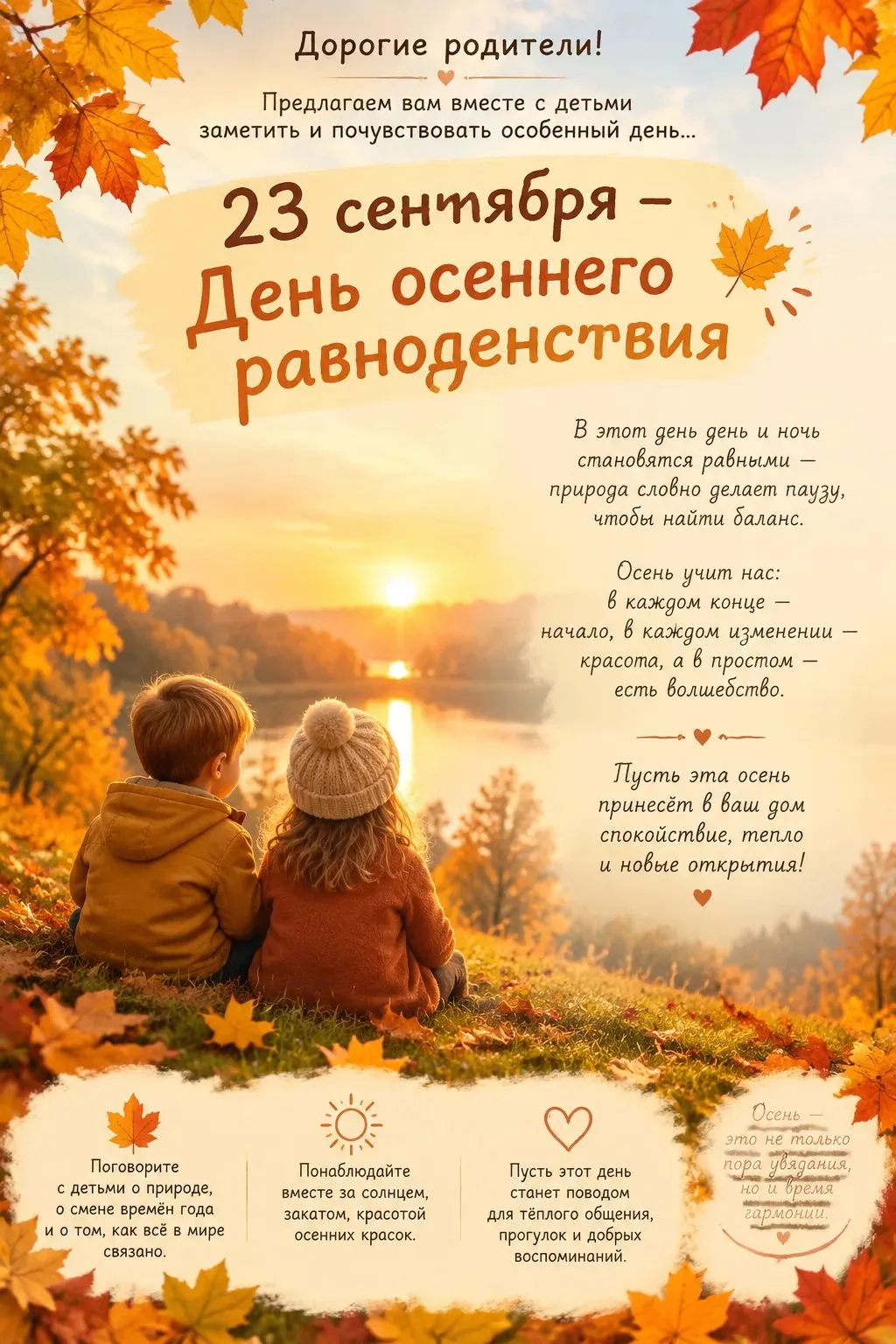 ✨ Сегодня — день осеннего равноденствия Астрономическая точка, когда день и ночь делят ...